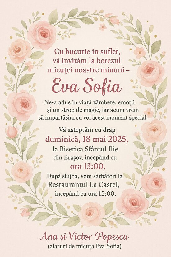 Invitatie botez