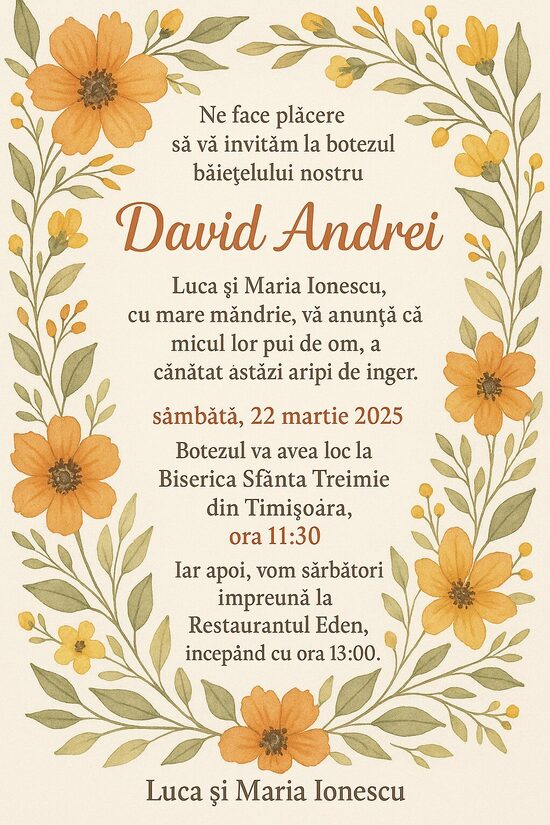 Invitatie Botez